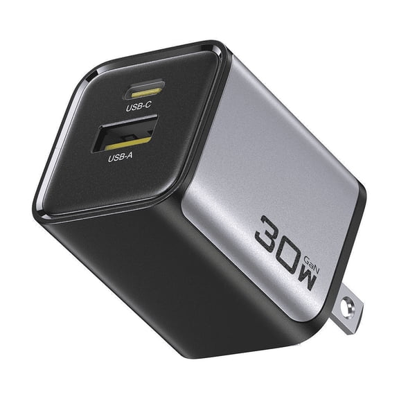 PISEN USB C GaN Charger 30W, Dual Port PD QC 3.0 GaN Charging Block,30W USB C Wall Charger, Fast Charging Block for iPhone 17/16 and more serie, Samsung, Pixel, iPad (Cable Not Included)