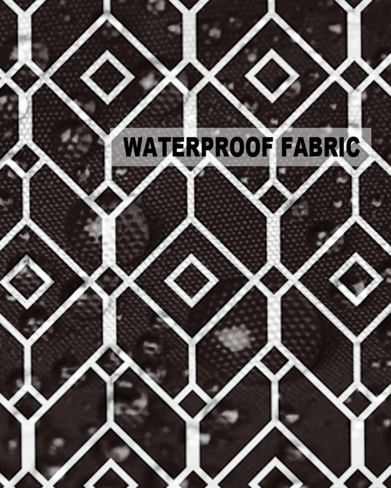 Pack of 2 Outdoor Pillow Covers, Black Modern Geometic Texture Waterproof Square Throw Pillowcase Cushion Decorative Pillow Covers for Couch Patio Tent, 16x16 in
