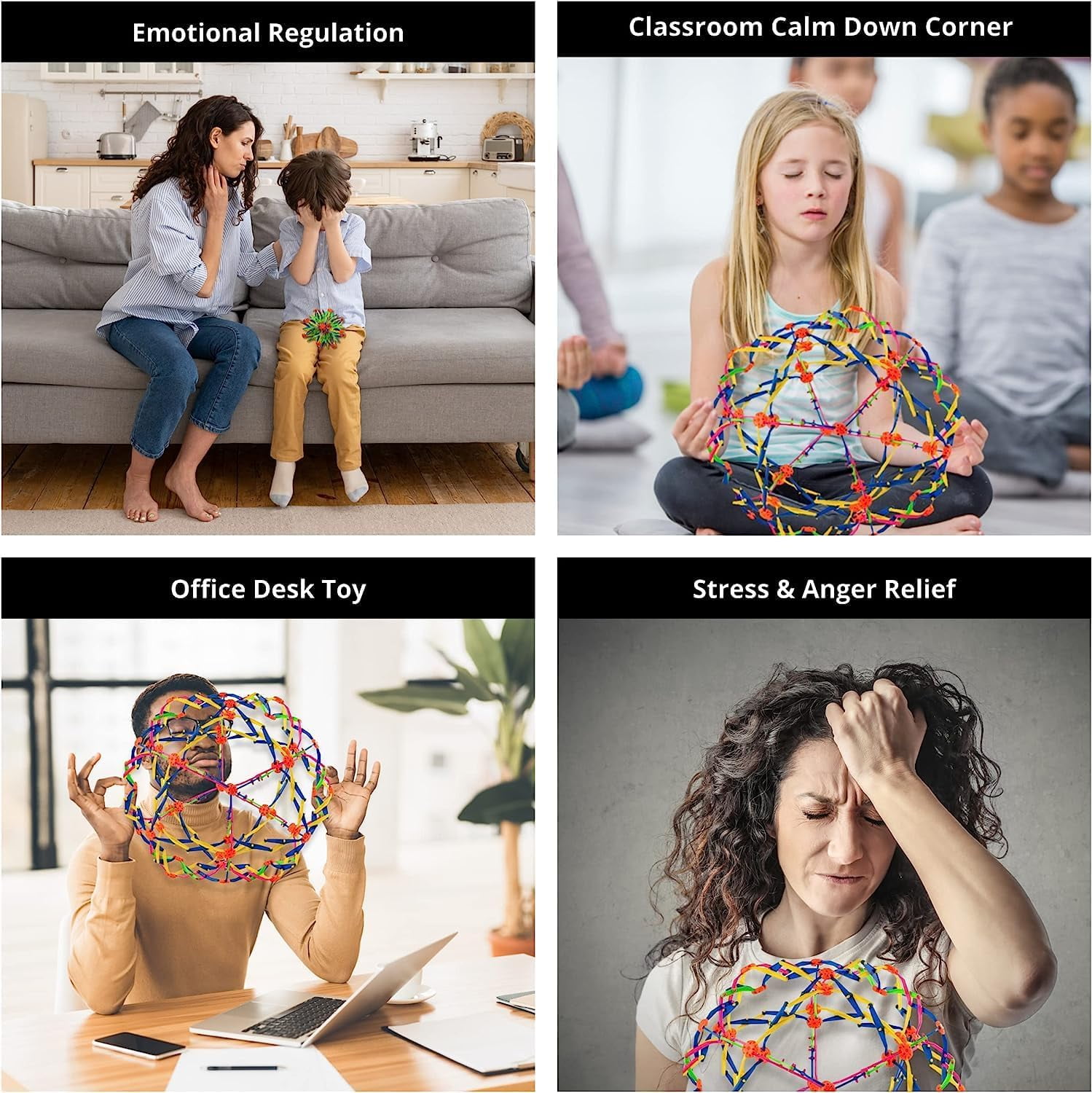 4E's Novelty 2 Pack Expandable Breathing Ball – Stress Relief Toy for Kids & Adults, Ideal for Mindfulness, ADHD, and Anxiety Management