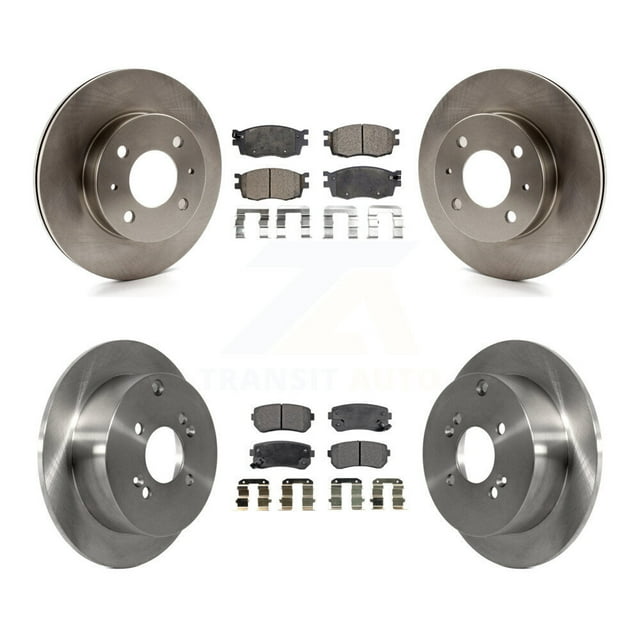 Transit Auto Front Rear Disc Brake Rotors and Ceramic Pads Kit for Car 2006 Hyundai Accent Hatchback K8T-101253