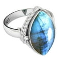 thumbnail image 3 of 925 Sterling Silver Women Jewelry Natural Labradorite Ring, 3 of 10