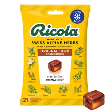 Ricola Original Herb Soothing Cough Drops for Sore Throat and Cough Relief, 21 Count