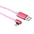 thumbnail image 2 of Cable de carga magnética portátil de 1 m con iluminación luminosa USB para iOS (rosa), 2 of 5