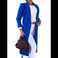 thumbnail image 3 of Abrigos Largos de Lana para Mujer, Gabardina, Blazer Cruzado, Abrigo, Otoño e Invierno Azul S, 3 of 7