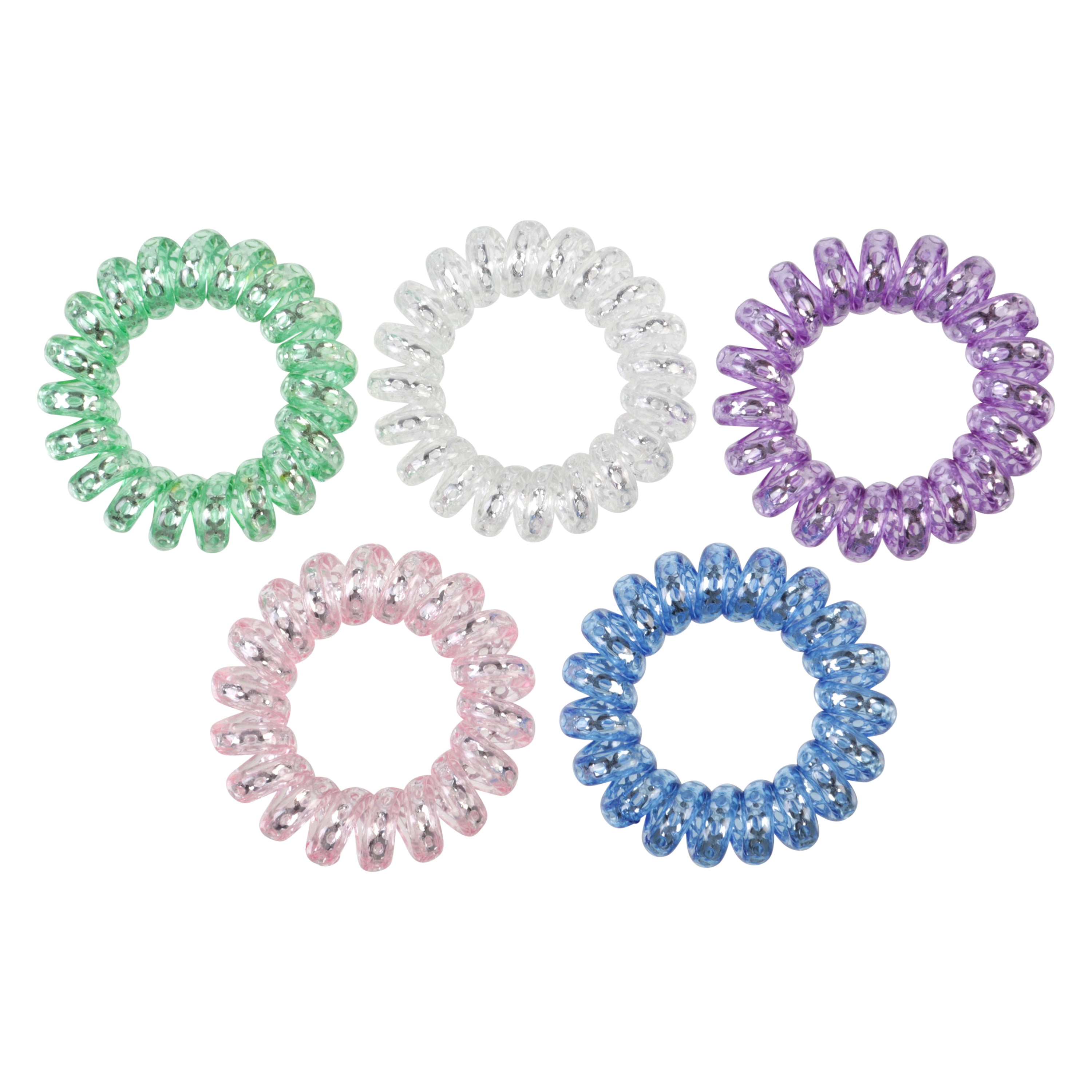 Offray Hair Accessories 1 1/2Inch Pastel Mini Coil Hair Ties, 5Pack