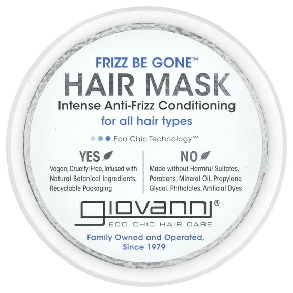 Giovanni Frizz Be Gone™, Hair Mask, Intense Anti-Frizz Conditioning, 10 fl oz (295 ml)