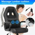 thumbnail image 4 of PayLessHere Gaming Office Chair - PU Leather w/Massage & 360° Swivel for Adults，Black, 4 of 8