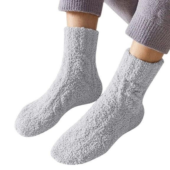 MIASHUI Women's Thermal Sleep Socks Cozy Socks for Women Warm Winter Socks with Bottom E