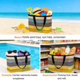 thumbnail image 4 of Yellow Grey Beach Bag for Women, Large Breathable Mesh Beach Tote Bag, Vintage Stripe Farmhouse Wood Grain Ombre Sandproof Lightweight Travel Bags for Vacation Picnic Swimming Pool 15.7"x15.7"x9.1", 4 of 9