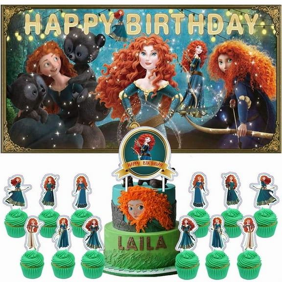 Brave Princess Party Supplies Latex Balloons Decor Banner Backdrop Kit Birthday Decorations