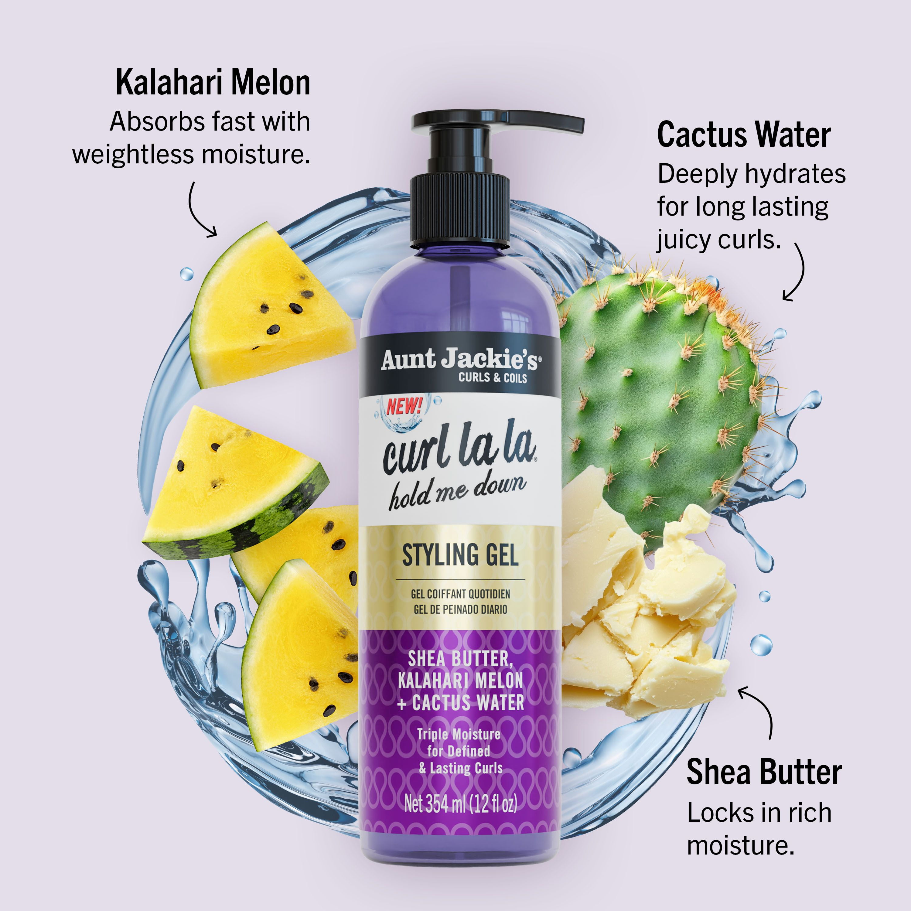 Aunt Jackie's, Curl La Daily Styling Gel, 12 fl oz, Moisturizing