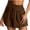 Brown, variant on Womens Linen Casual Shorts, High Waisted Wide Leg Shorts Summer Flowy Beach Drawstring Shorts with Pockets in Clearance Green L