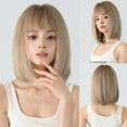 thumbnail image 2 of Women's Fashion Wig Shoulder-length Straight Wig with Inward Layers Bangs, 2 of 8