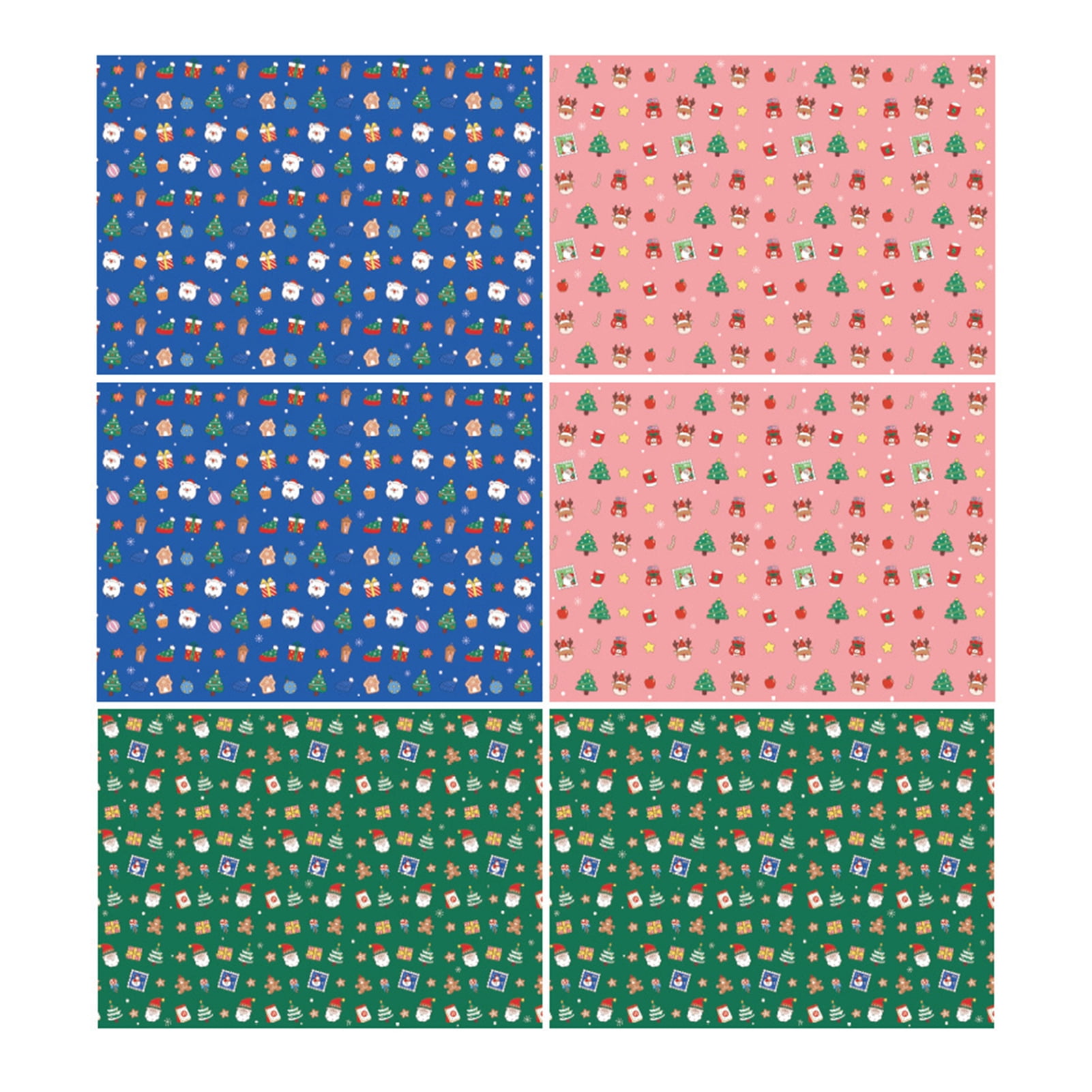 GoFJ 6Pcs Gift Wrapping Paper Cartoon Bright Color Thicker Rectangle