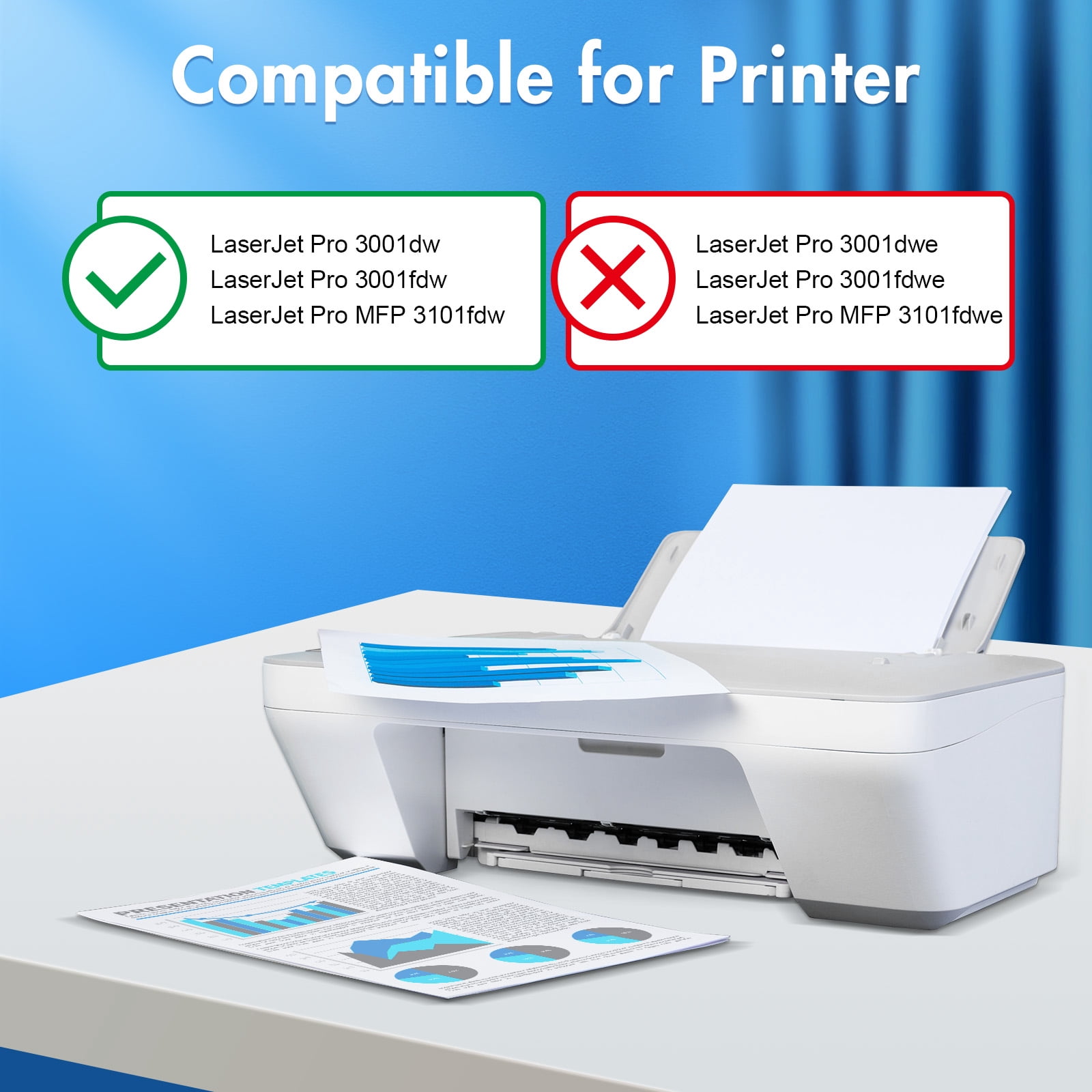 138A Black Toner Cartridge with Chip Compatible Replacement for HP 138A W1380A 138X W1380X for HP Laserjet Pro 3001dw 3001fdw MFP 3101fdw Printer Ink (2 Pack)