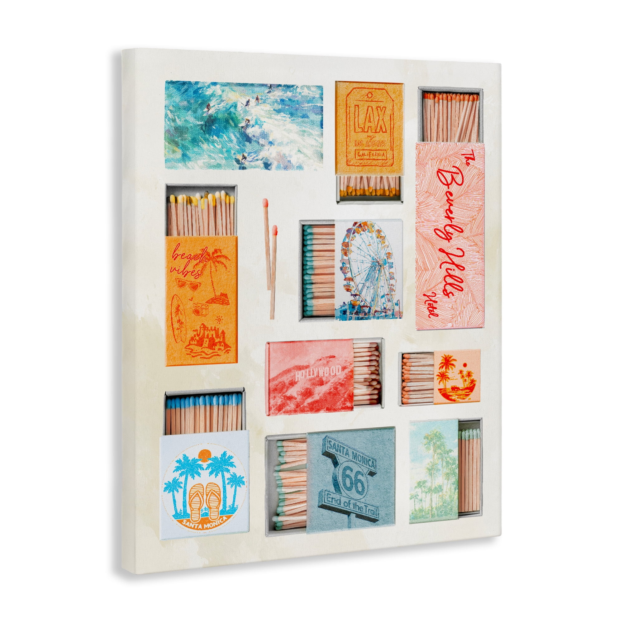 California Beach Matchboxes Canvas Wall Art, design by Ziwei Li