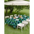 thumbnail image 4 of Outdoor Tablecloth with Umbrella Hole for Patio/Picnic/Party/Camping, Vintage Green Waterproof Table Cloth Rectangle Table Cover Washable, Geometric Tartan Plaid Ethnic Farmhouse (52"x 70"), 4 of 8