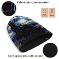 thumbnail image 5 of joogoo Wolf in Night Sky Oil Paint Beanie Hats Men Women Cuffed Skull Cap Winter Warm Knit Thick Beanies, 5 of 7