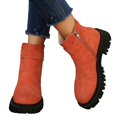 thumbnail image 4 of Willtoo Ankle Boots For Women Fall Winter Fashionable Chunky Shoes Low Heel Round Toe Side Zipper Casual Boots, 4 of 5