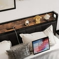 thumbnail image 2 of LIKIMIO Twin Metal Bed Frame with Storage Headboard, Retro Black, 2 of 8