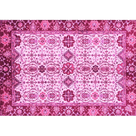 Ahgly Company Indoor Rectangle Oriental Pink Traditional Area Rugs, 2' x 4'