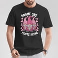 thumbnail image 2 of Gnome One Fights Alone Breast Cancer Awareness T-Shirt, Pink Ribbon Support Tee for Women Men, Inspirational Cancer Survivor Graphic Shirt, October Fundraiser Awareness Top, 2 of 3