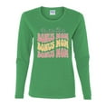thumbnail image 2 of Wild Bobby, World's Best Bonus Mom Mother's Day Womens Graphic Long Sleeve Tee, Kelly, Small, 2 of 6