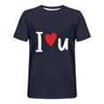 thumbnail image 3 of Jinhomg Mens Big and Tall Tee Shirts Valentine's Day Heart Graphic Casual Tops Lightweight Comfy Short Sleeve Crew Neck Holiday Tees Navy M, 3 of 4