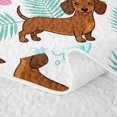 thumbnail image 5 of Homewish Funny Dachshund Animal Twin Quilt Set,Pretty Hibiscus Flower Twin Coverlet Set,Ocean Wave Decor,2 Pieces, 5 of 7