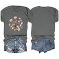 thumbnail image 4 of Fiudx Ofertas Flash Artículos En Oferta Blusas con Estampado de Flores Pequeñas para Mujer Top de Manga Corta con Cuello Redondo, 4 of 4
