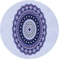 thumbnail image 1 of Ahgly Tapis Rond Lavable en Machine Intérieur Transitionnel Bleu Lavande, 3 Pieds Rond, 1 of 7