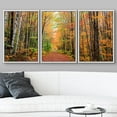 thumbnail image 3 of wall26 Framed Canvas Print Wall Art Set Autumn Fall Orange Tree Leaf Forest Trail Nature Wilderness Photography Realism Rustic Landscape Colorful for Living Room, Bedroom, Office - 24"x36"x, 3 of 5