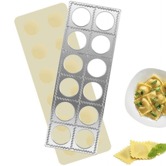 Qenwkxz Ravioli Maker 12 Holes Ravioli Press Mold Manual Italian Dumpling Maker Mold Multipurpose Ravioli Maker Press Aluminum Alloy Ravioli Making Tool for Pierogi Wonton Potsticker 30.4x10.9x1.5cm