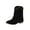 Black, variant on Wensltd Fall Shoes for Women Fashion Casual Trendy Winter Chunky Heel Tassel Suede Ankle Boots Black