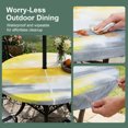 thumbnail image 5 of Yellow Grey Ombre Round Outdoor Tablecloth with Umbrella Hole Zipper, Oil Painting Modern Abstract Art Elastic Fitted Table Cover, Waterproof Table Cloth for Patio Picnic Party Fits 36"-44", 5 of 9