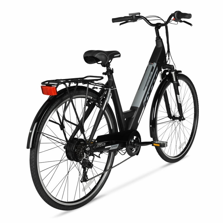 hyper bicycles e-ride electric pedal assist commuter bike Hyper Bicycles 36V 700C Electric Commuter E-Bike, Adult Ages 13+, Pedal- Assist, 250W Motor, Black
