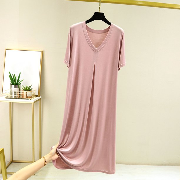 Camisón corto de algodón para mujer, con tirantes, color liso, holgado y cómodo, sin mangas