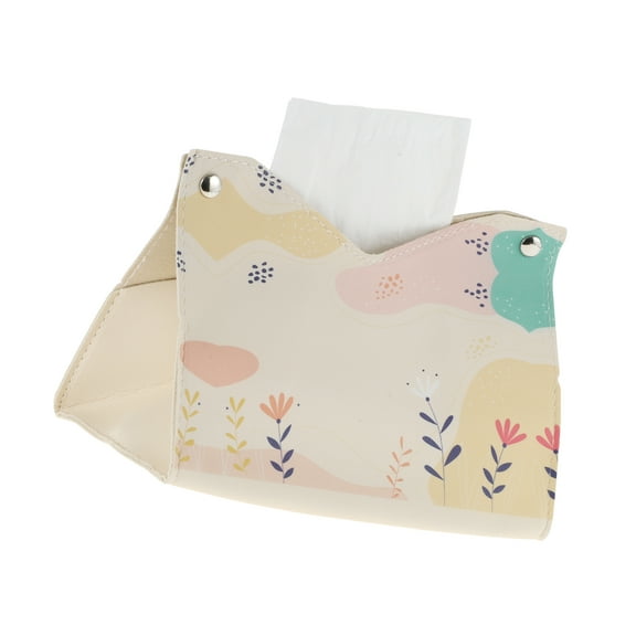 Vocoste 1Pc Durable Flower Pattern Tissue Box Cover for Living Room Table Desk Pink PU