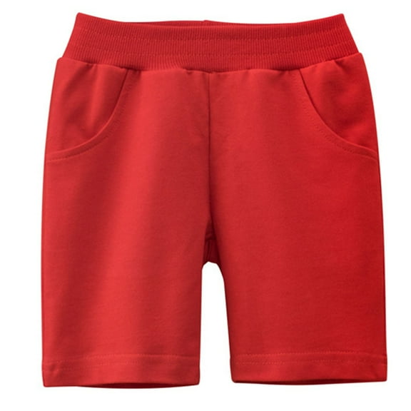 Cathalem Toddler Shorts Boys Adjustable Waist Boys Performance Basketball Boys Athletic Shorts (Red,18-36Months)