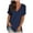 Navy, variant on ECZHAW Women's V Neck T Shirts Casual Rolled Short Sleeve Side Split Summer Tops Loose Fit