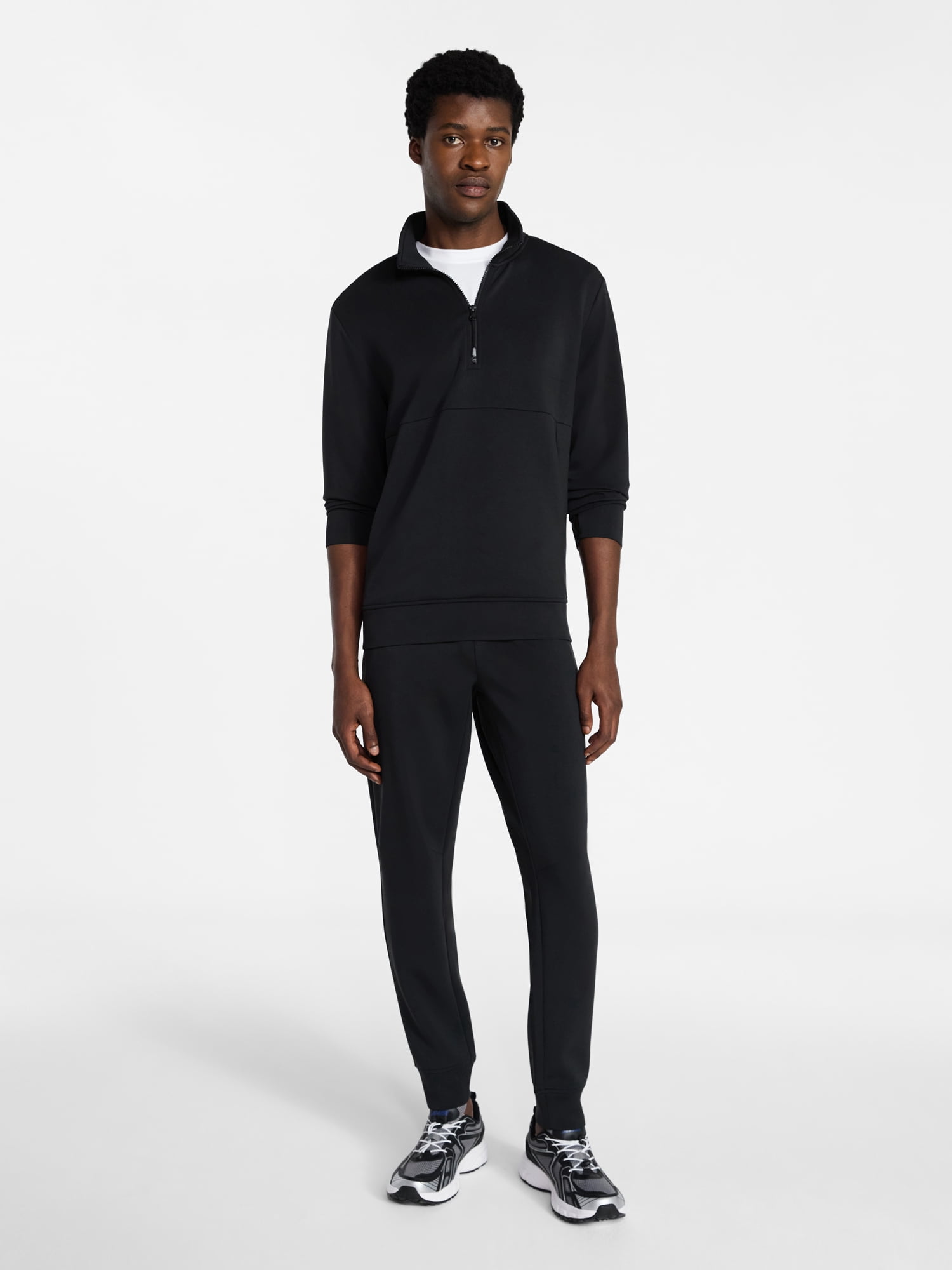 Athletic Works Men's Scuba Knit Quarter Zip Sweatshirt, Sizes S-3XL