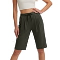 thumbnail image 4 of Yutgune Womens Athletic Yoga Bermuda Shorts Elastic Waist Mid Rise Jogger Style Workout Running Summer Shorts, 4 of 7