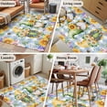 thumbnail image 5 of Sunflowers Area Rugs 2.7'x5', Washable Small Throw Rugs for Kitchen Bedroom, Spring Gnomes Daisy Hydrangea Flowers Blue Plaid Indoor Outdoor Rug Non-Slip Low Pile Carpet Runner Reversible Floor Mats, 5 of 8