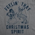 thumbnail image 2 of Womens Feelin' That Christmas Spirit T Shirt Funny Reindeer Snowman Party Graphic Tee Womens Graphic Tees, 2 of 9