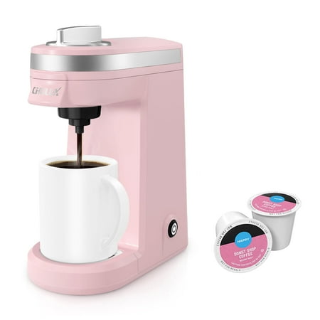 CHULUX Single Serve Coffee Maker for K pod and Ground Coffee, Auto Shut-Off, Pink