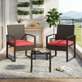thumbnail image 2 of Set de 3 Piezas de Muebles de Patio – Sillas de Mimbre – Mesa de Café con Vidrio – Ratán PE – Jardín, Porche y Piscina – Sin Mecedora, 2 of 8
