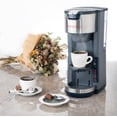 thumbnail image 4 of Mixpresso Cafetera de una porción Compatible con cápsulas K-Cup y café molido Cafetera de 30 oz Una porción 5 tamaños de preparación Se adapta a una taza de viaje de hasta 14 oz Cafetera gris Bandeja Mixpresso NA, 4 of 6