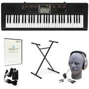 Casio CTK-2090 Learn-To-Play Quincy Jones Keyboard Pack with Playground Sessions Trial, Power Supply, Stand, Headphones
