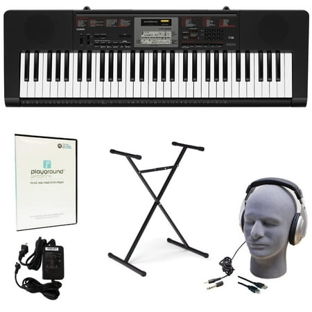 Casio CTK-2090 Learn-To-Play Quincy Jones Keyboard Pack with Playground Sessions Trial, Power Supply, Stand, Headphones