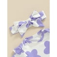 thumbnail image 6 of CIYCuIT Baby Girls Cute Long Pants Sets 6M 12M 18M 24M Floral Print Short Sleeve Romper + Flare Pants + Bow Headband 3Pcs Infant Toddler Casual Summer 3Pcs Outfits, 6 of 9
